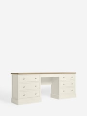 Chalk White Hampton Painted Oak Collection Luxe 7 Drawer Console Dressing Table - Image 5 of 8