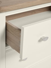 Chalk White Hampton Painted Oak Collection Luxe 7 Drawer Console Dressing Table - Image 7 of 8