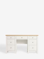 Chalk Malvern Paint Effect 7 Drawer Wide Console Dressing Table - Image 6 of 7