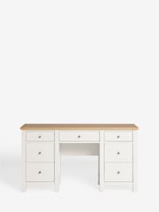 Chalk Malvern Paint Effect 7 Drawer Wide Console Dressing Table - Image 7 of 7