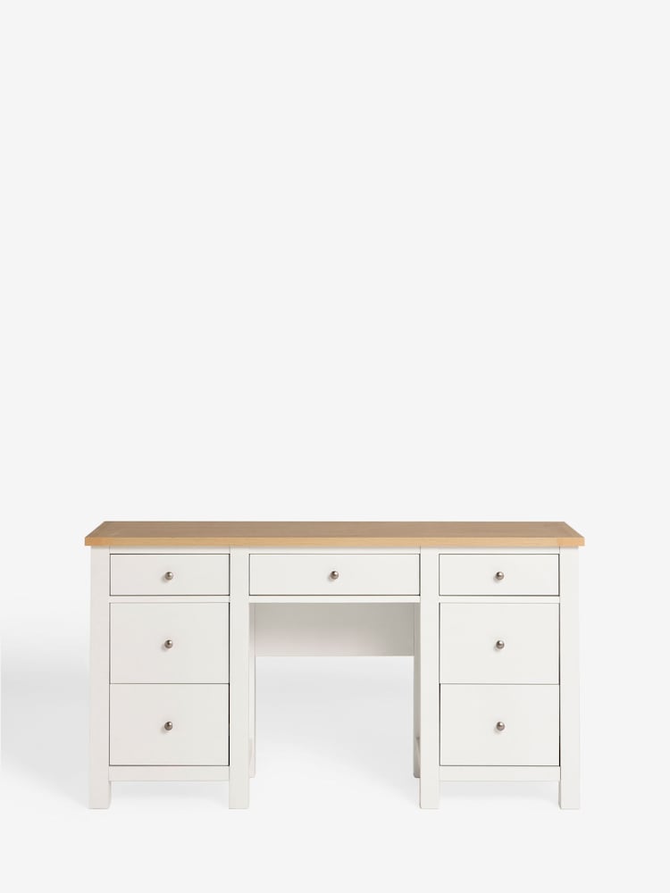 Chalk Malvern Paint Effect 7 Drawer Wide Console Dressing Table - Image 7 of 7