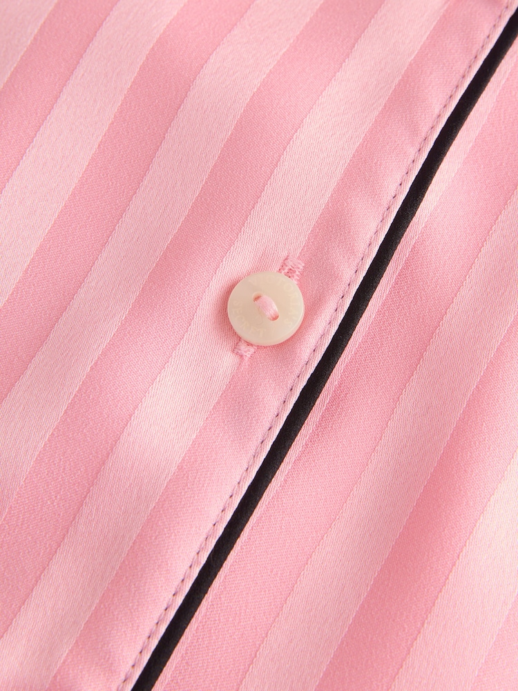 Victoria's Secret Pretty Blossom Pink Stripe Satin Short Pyjama Set - Image 5 of 5
