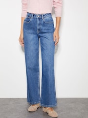 Monsoon Blue Rita Diamante High Rise Flare Jeans - Image 3 of 4