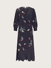 Monsoon Black Tina Twist Front Midi Dress - Image 4 of 4