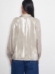 Monsoon Natural Lillie Metallic Collar Blouse - Image 2 of 2