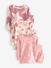 rožnata/bela - Stampy Star Snuggle Pyjamas 3 Pack (12mths-12yrs) - Slika 1 iz 8