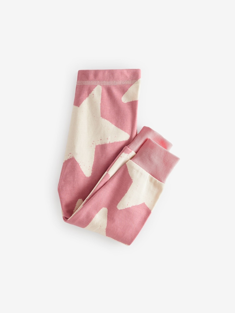 Pink/White Stampy Star Snuggle Pyjamas 3 Pack (12mths-12yrs) - Image 5 of 8