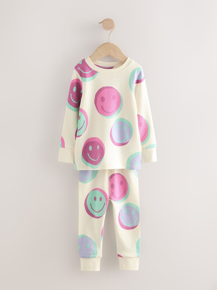 Pink/Green Smile Snuggle Pyjamas 3 pack (9mths-12yrs) - Image 2 of 11
