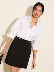 Friends Like These Black Button Detail Mini Skirt - Image 2 of 4