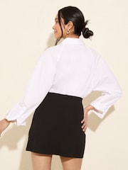 Friends Like These Black Button Detail Mini Skirt - Image 4 of 4