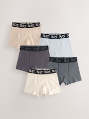 Neutral Multi Colour Boxers 5 Pack (2-16yrs) - Image 1 of 9