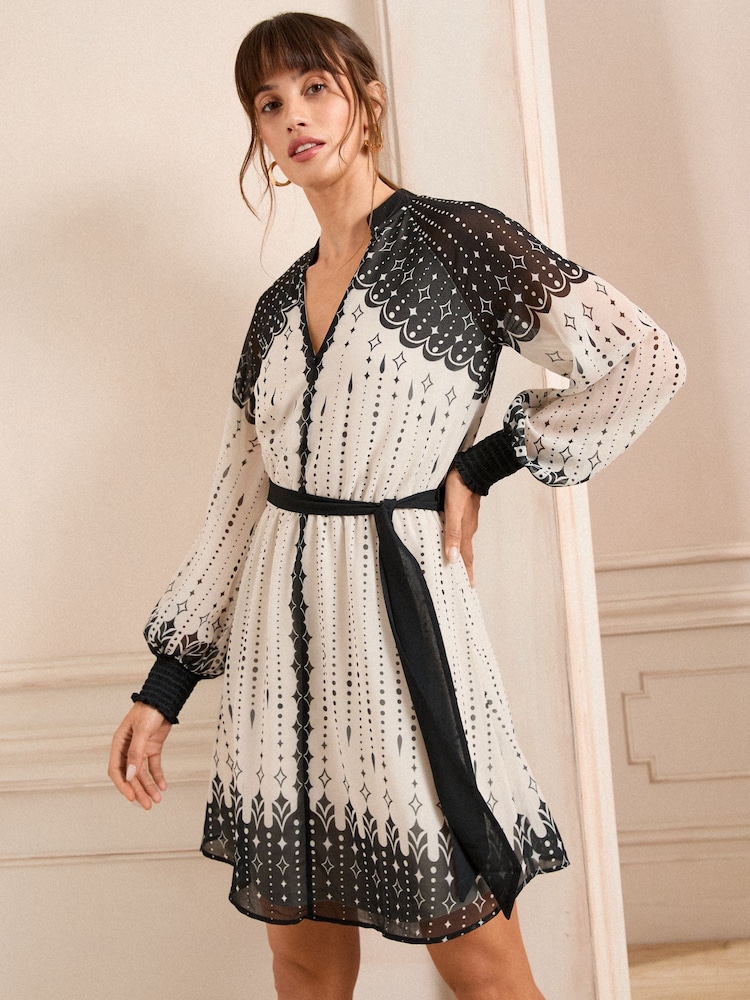 Love & Roses Monochrome Petite Mini Shirt Dress - Image 1 of 4