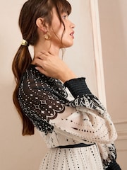 Love & Roses Monochrome Petite Mini Shirt Dress - Image 2 of 4