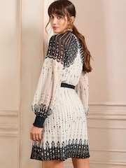 Love & Roses Monochrome Petite Mini Shirt Dress - Image 4 of 4