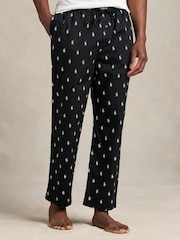Polo Ralph Lauren Black Signature Pony Cotton Pyjama Bottoms - Image 3 of 5