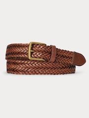 Polo Ralph Lauren Brown Braided Leather Belt - Image 1 of 2