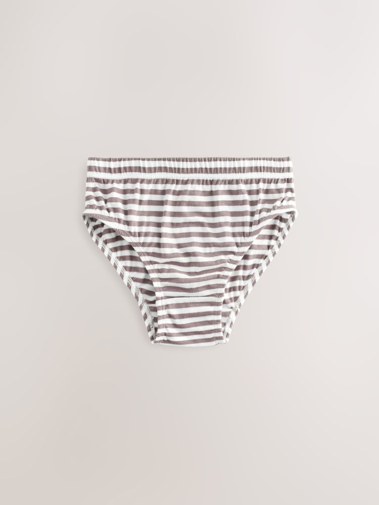 Green/Ecru Stripe 100% Cotton Printed Briefs 5 Pack (1.5-10yrs) - Image 5 of 9