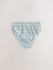 Green/Ecru Stripe 100% Cotton Printed Briefs 5 Pack (1.5-10yrs) - Image 7 of 9