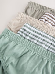 Green/Ecru Stripe 100% Cotton Printed Briefs 5 Pack (1.5-10yrs) - Image 8 of 9