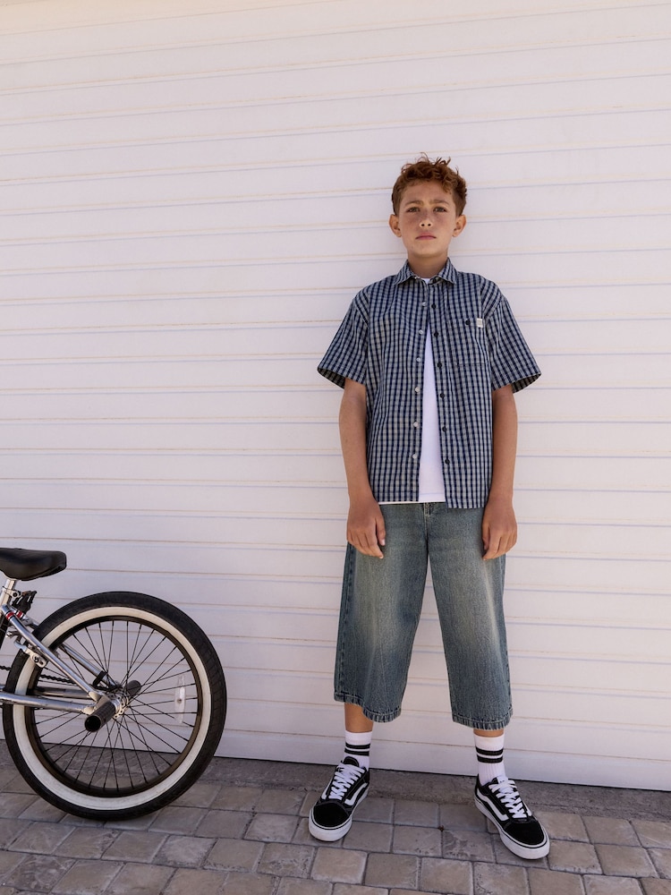 Blue Tint Extra Long Jort 100% Cotton Denim Shorts (3-16yrs) - Image 1 of 11