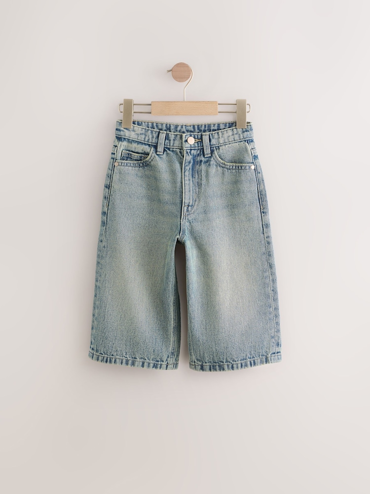 Blue Tint Extra Long Jort 100% Cotton Denim Shorts (3-16yrs) - Image 8 of 11