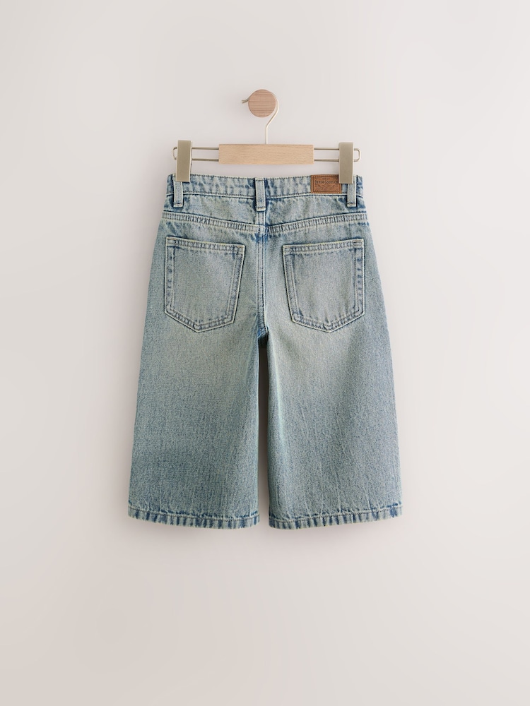 Blue Tint Extra Long Jort 100% Cotton Denim Shorts (3-16yrs) - Image 9 of 11
