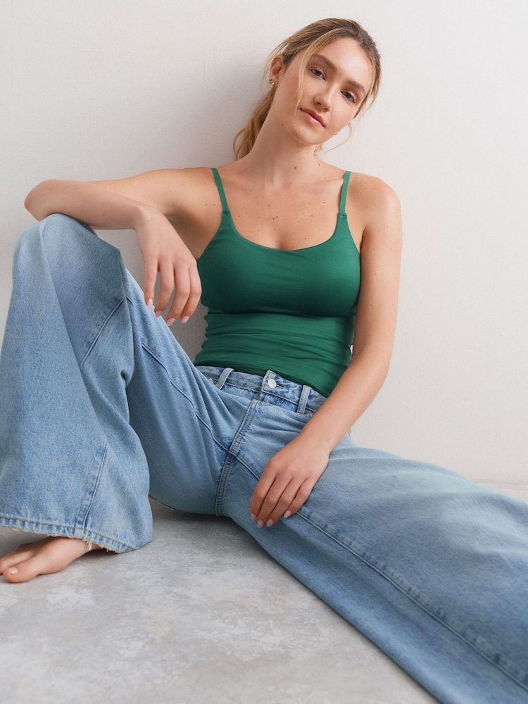 Forest Green Hidden Support Cami Top - Image 2 of 10 Forest Green Hidden Support Cami Top - Image 2 of 10
