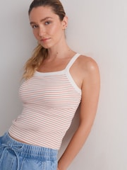 Orange Stripe Hidden Support High Neck VestS - Image 1 of 6