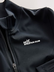 self. Black Sculpting Zip Through Jacket - Image 2 of 3