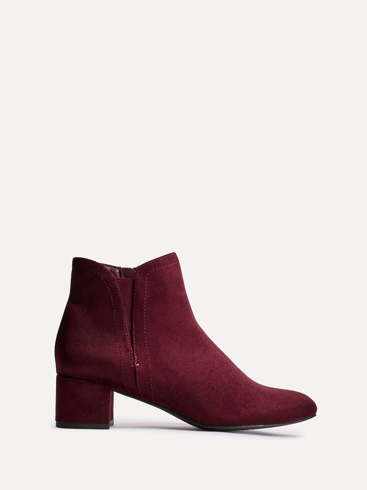 Linzi Red Manor Low Block Heeled Ankle Boots - Image 3 of 4