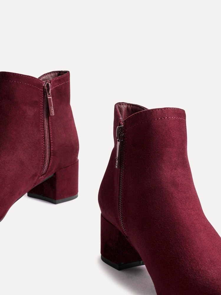 Linzi Red Manor Low Block Heeled Ankle Boots - Image 4 of 4