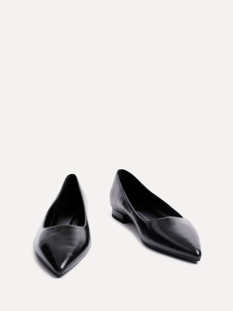 שחור - Linzi Orian Pointed Toe Ballet Flat - Image 3 of 5