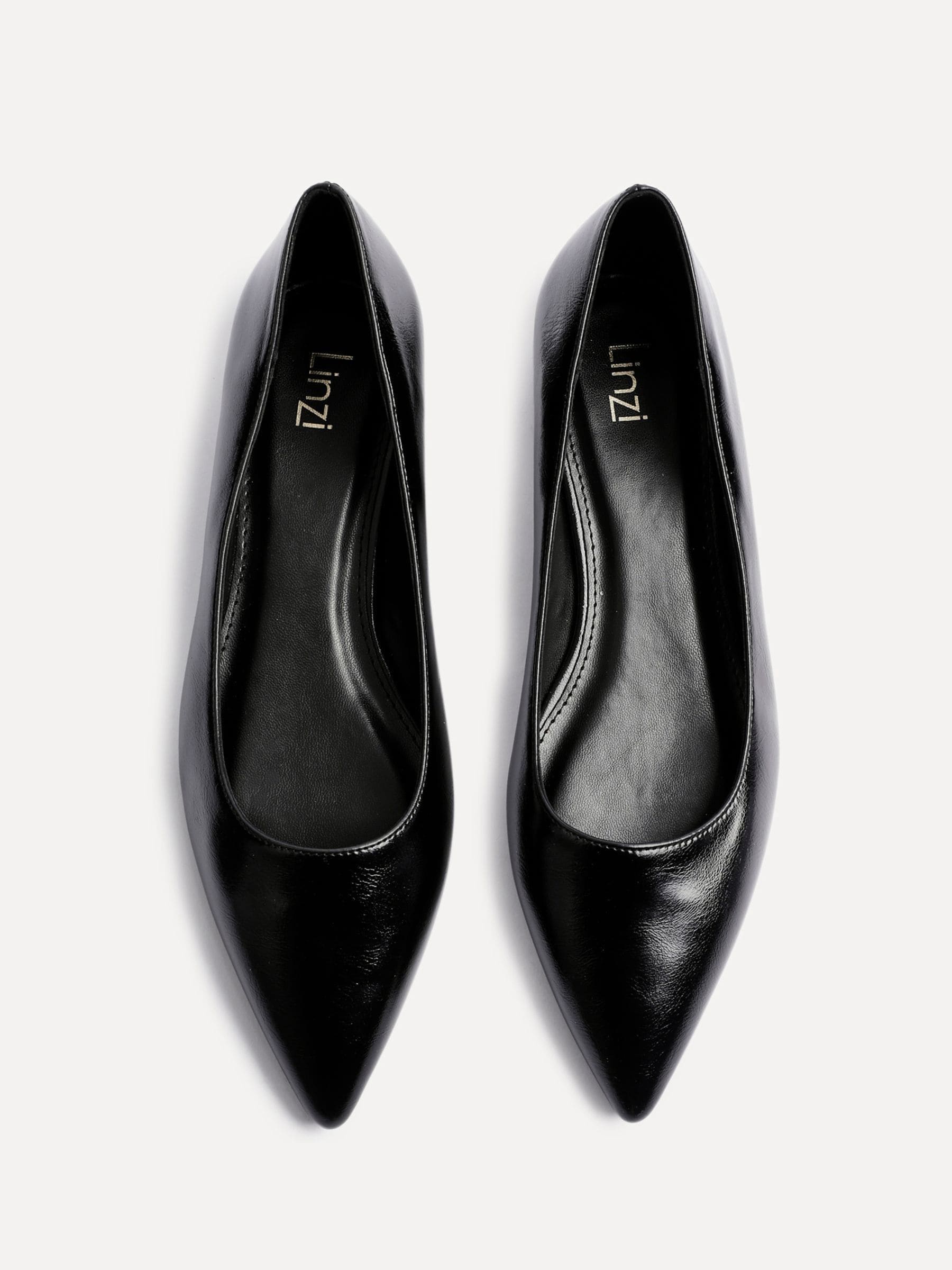 Buy Linzi Black Orian Pointed Toe Ballet Flats from Next USA