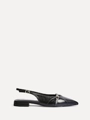 Linzi Black Prague Pointed Toe Ballet Flats With Buckle Detail - Image 2 of 5