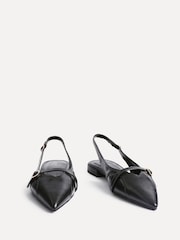 Linzi Black Prague Pointed Toe Ballet Flats With Buckle Detail - Image 3 of 5