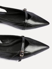 Linzi Black Prague Pointed Toe Ballet Flats With Buckle Detail - Image 5 of 5