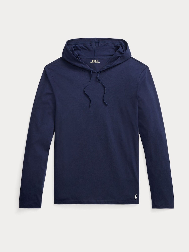 Polo Ralph Lauren Blue Jersey Cotton Hoodie - Image 4 of 4 Polo Ralph Lauren Blue Jersey Cotton Hoodie - Image 4 of 4