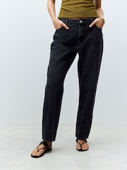 Black Straight Leg 100% Cotton Jeans - Image 2 of 8