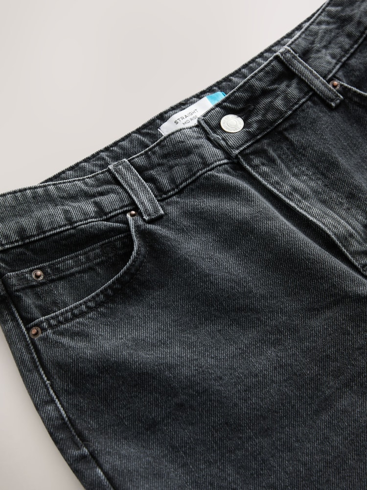 Black Straight Leg 100% Cotton Jeans - Image 8 of 8