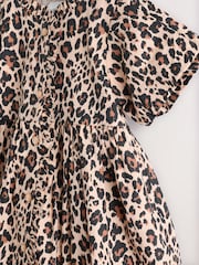 Tan Brown Leopard Print Baby 100% Cotton Woven Dress and Bloomer Knickers Set (0mths-2yrs) - Image 4 of 8
