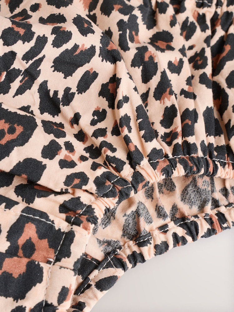 Tan Brown Leopard Print Baby 100% Cotton Woven Dress and Bloomer Knickers Set (0mths-2yrs) - Image 8 of 8