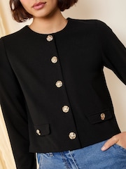 Friends Like These Black Gold Button Tailored Jacquard Blazer - Image 2 of 4