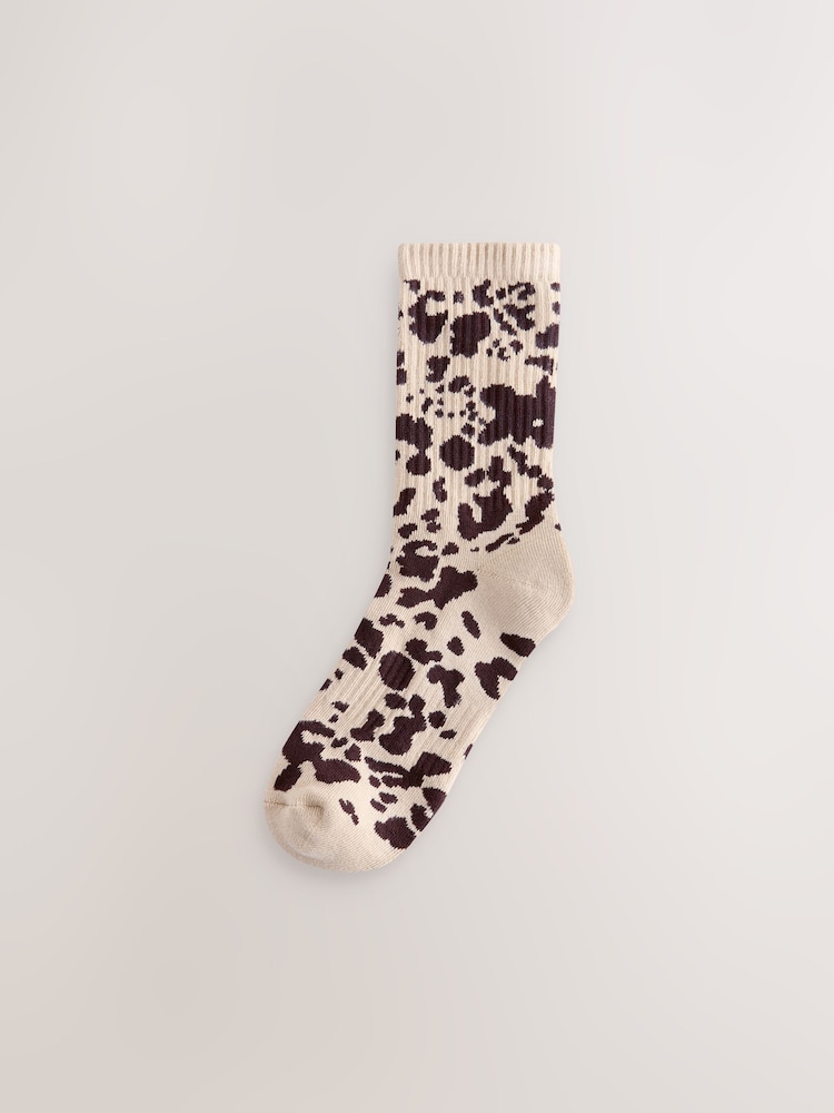 Animal Mix Cushion Sole Ribbed Sport Ankle Socks 3 Pack With Arch Support - Image 2 of 6