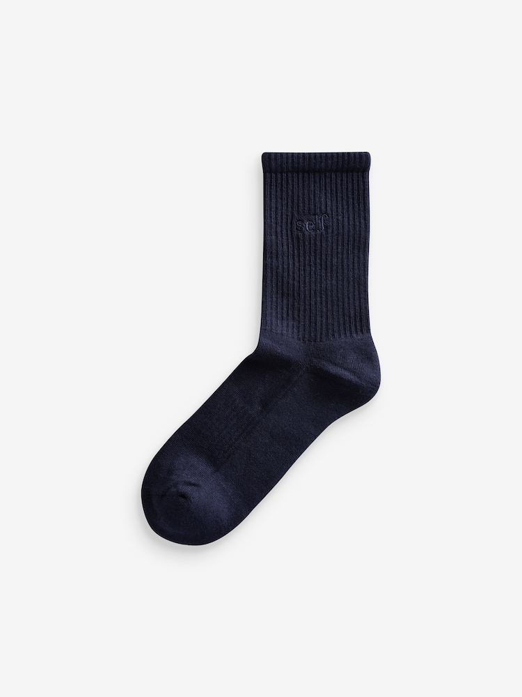 Bleu/Jaune - Self. Chaussettes de cheville Cushion Sole Lounge 3 Pack - Image 3 of 6
