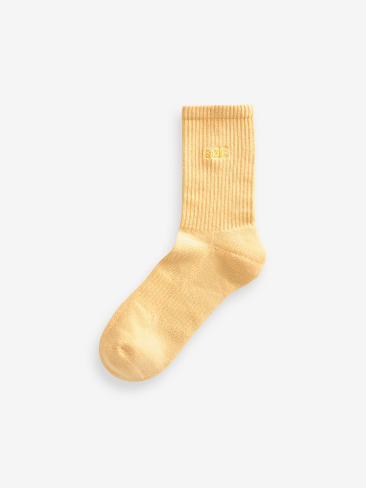 Bleu/Jaune - Self. Chaussettes de cheville Cushion Sole Lounge 3 Pack - Image 4 of 6