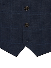 Skopes Blue Single Breasted Hewes Navy Blue Check Suit Waistcoat - Image 4 of 4