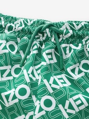 KENZO KIDS Green All Over Logo Swimming Shorts - Imagen 3 de 5
