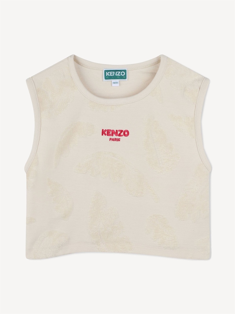 KENZO KIDS Natural Logo Palm Tree Tank Top And Shorts Set - Image 1 of 4