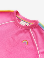 Little Bird by Jools Oliver Pink Rainbow Short Sleeve Sweat Top and Shorts Set - Image 7 of 7