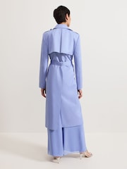 Phase Eight Blue Cheryl Long Fitted Trench Coat - Image 2 of 7